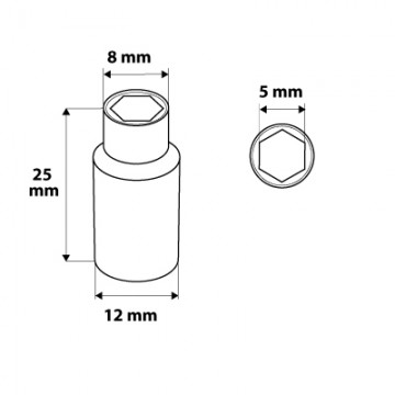 Nasadka sześciokątna 1/4, 5 mm, superlock