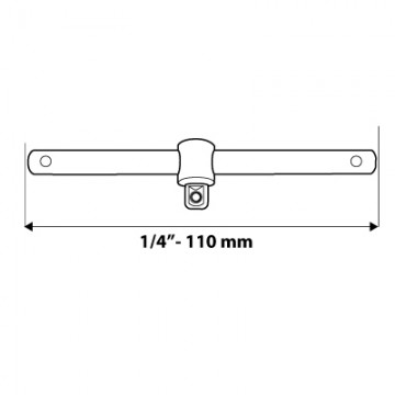 Pokrętło z kwadratem zabierającym 1/4, 110 mm