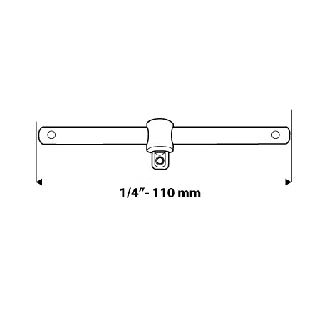 Pokrętło z kwadratem zabierającym 1/4, 110 mm