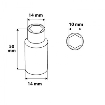 Nasadka sześciokątna długa 1/4, 10 mm, superlock