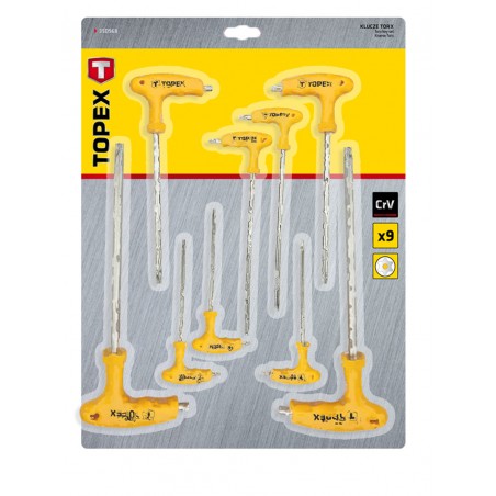 Klucze Torx typu T T10-T50, zestaw 9 szt.