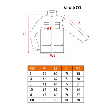 Bluza robocza BASIC, rozmiar XXL/58