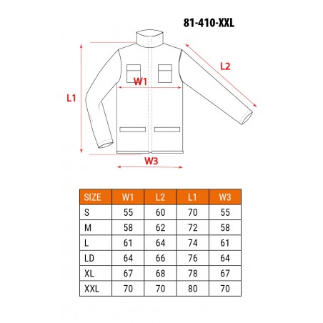 Bluza robocza BASIC, rozmiar XXL/58