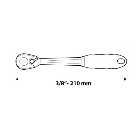 Grzechotka prosta 3/8, 210 mm, 45T