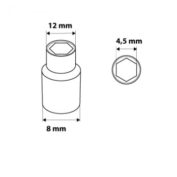 Nasadka sześciokątna 1/4, 4.5 mm