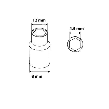 Nasadka sześciokątna 1/4, 4.5 mm