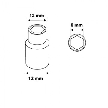 Nasadka sześciokątna 1/4, 8 mm