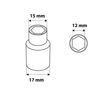 Nasadka sześciokątna 1/4, 12 mm