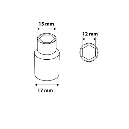 Nasadka sześciokątna 1/4, 12 mm