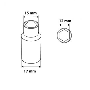 Nasadka sześciokątna długa 1/4, 12 mm