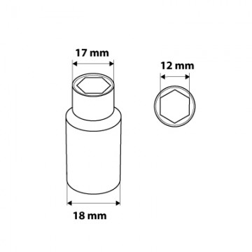 Nasadka sześciokątna 3/8 długa, 12 mm