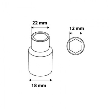 Nasadka sześciokątna 1/2, 12 mm