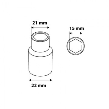 Nasadka sześciokątna 1/2, 15 mm