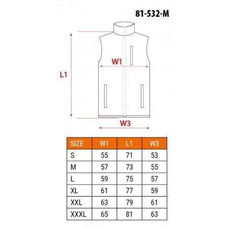 Bezrękawnik roboczy softshell, rozmiar M