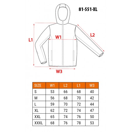 Kurtka robocza softshell z kapturem odpinanym, rozmiar XL