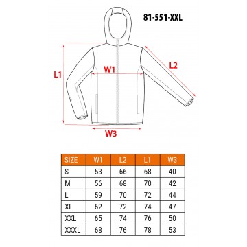 Kurtka robocza softshell z kapturem odpinanym, rozmiar XXL