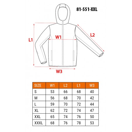 Kurtka robocza softshell z kapturem odpinanym, rozmiar XXL