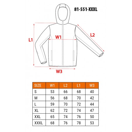 Kurtka robocza softshell z kapturem odpinanym, rozmiar XXXL