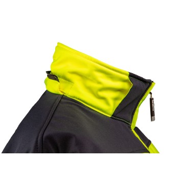 Kurtka robocza ostrzegawcza softshell z kapturem, żółta, rozmiar XL