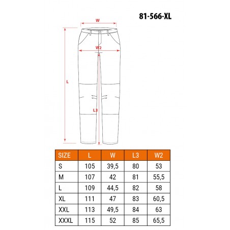 Spodnie robocze softshell, rozmiar XL