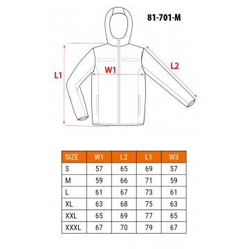 Kurtka robocza ostrzegawcza softshell z kapturem, pomarańczowa, rozmiar M