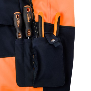 Spodnie robocze ostrzegawcze softshell, pomarańczowe, rozmiar XXL