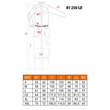 Kombinezon roboczy HD, rozmiar LD/54