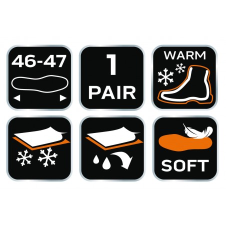 Wkładki do butów thermal comfort - rozmiar 46-47.