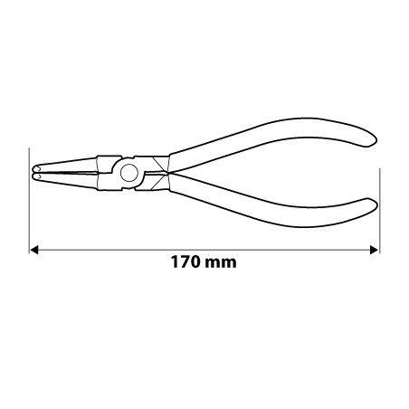 Szczypce segera do pierścieni osadczych 170 mm, wewnętrzne, wygięte