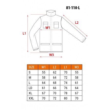 Bluza robocza biała, HD, rozmiar L/52