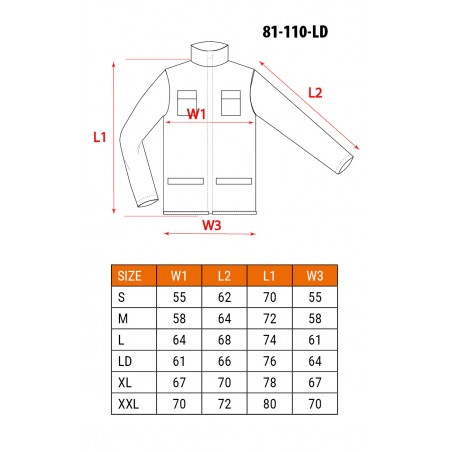 Bluza robocza biała, HD, rozmiar LD/54