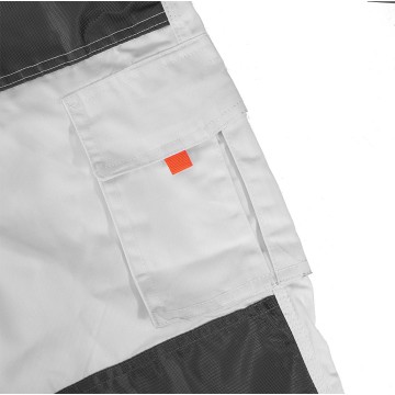 Spodnie robocze na szelkach, białe, HD, rozmiar XXL/58