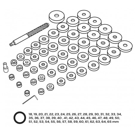 Zestaw do osadzania łożysk, uszczelniaczy i łącznikow gumowych - zestaw 51 szt.