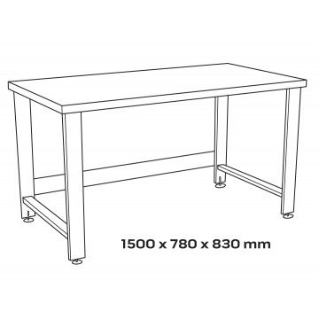 Stół warsztatowy:1500mm x 780mm x 830mm