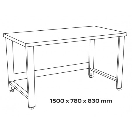 Stół warsztatowy:1500mm x 780mm x 830mm