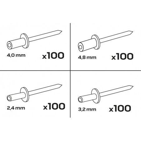 Nity zrywalne aluminiowe, 400 sztuk