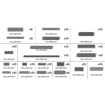 Sprężyny, 200 sztuk