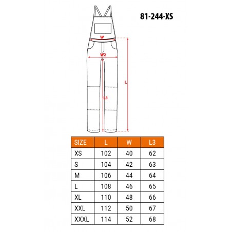 Ogrodniczki robocze Navy, rozmiar XS