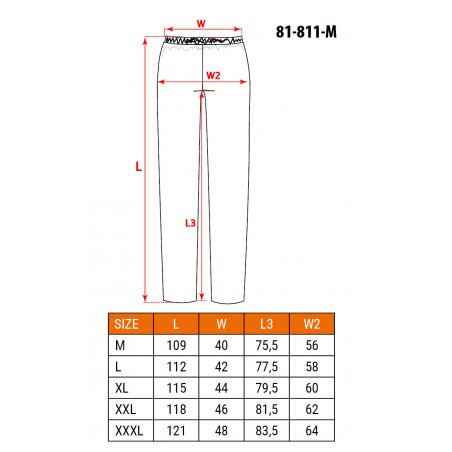 Spodnie przeciwdeszczowe PU/PVC, EN 343, rozmiar M