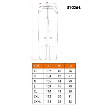 Spodnie robocze PREMIUM, 62% bawełna, 35% poliester, 3% elastan, rozmiar L