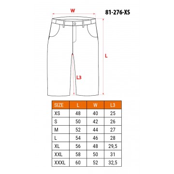 Krótkie spodenki PREMIUM, 62% bawełna, 35% poliester, 3% elastan, rozmiar XS