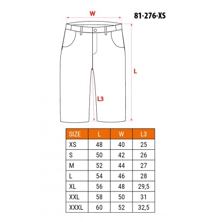 Krótkie spodenki PREMIUM, 62% bawełna, 35% poliester, 3% elastan, rozmiar XS