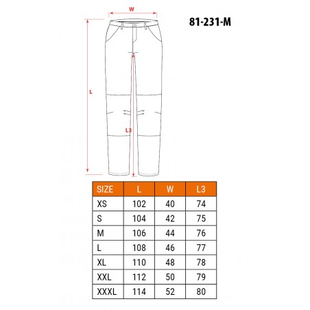 Spodnie robocze PREMIUM,4 way stretch, rozmiar M