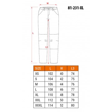 Spodnie robocze PREMIUM,4 way stretch, rozmiar XL