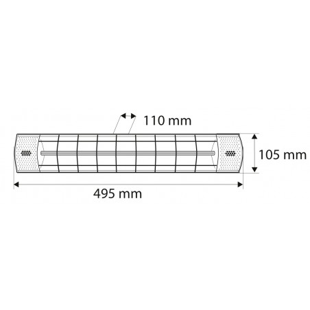 Promiennik 2000W, IP65, element grzejny golden halogen lamp