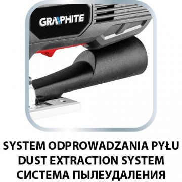 Wyrzynarka 600W, ilość suwów 800-3000 min-1,  z uchwytem za korpus