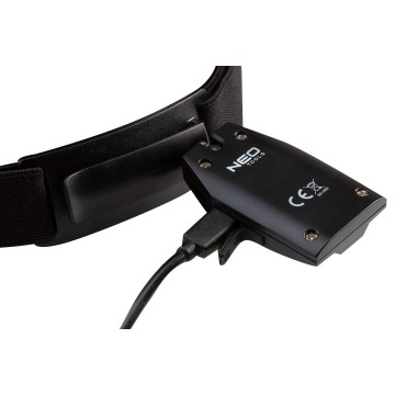 Latarka czołowa akumulatorowa USB 180 lm COB LED + czujnik ruchu