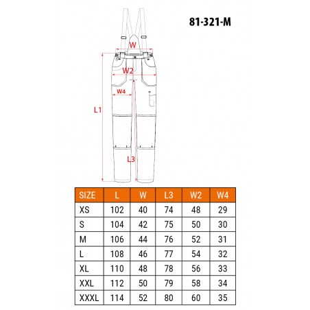 Spodnie robocze 6 w 1, 100% cotton, rozmiar M