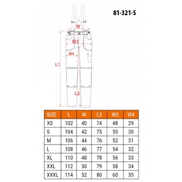 Spodnie robocze 6 w 1, 100% cotton, rozmiar S