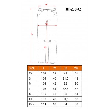 Spodnie robocze 5-kieszeniowe DENIM, czarne, rozmiar XS